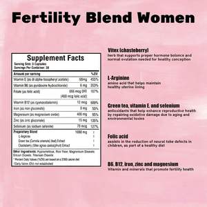 Capsules de soutien à la fertilité et à la santé reproductive féminine, complément alimentaire naturel de haute qualité à base d'acide folique, de vitamine E et de sélénium - Product Image 6