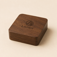 Boîte en bois de noyer personnalisée, boîte à monnaie en noyer noir massif avec couvercle magnétique, emballage cadeau de luxe fait main, vente en gros