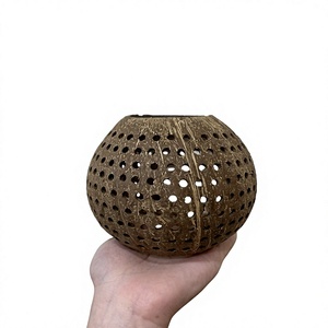 Top Trending 2026 Eco-Friendly Handmade Coconut Shell Tea Light Holder & <b>Candle</b> Holder with Engraved Logo for Easter Home Decor - Product Image 1