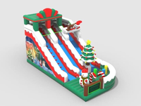 Toboggan gonflable de Noël Château plein d'entrain Arbre de Noël Toboggan gonflable Père Noël Bonhomme de neige Toboggan gonflable de qualité commerciale