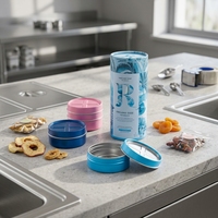 Boîte ronde en fer blanc, conteneur d'emballage métallique fileté portable pour le stockage alimentaire