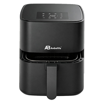 Friteuse à air numérique Anbolife Mini 3,8 L avec fenêtre visible, revêtement antiadhésif, sans BPA, 6 programmes prédéfinis avec micro-interrupteur