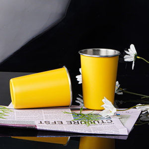 Vasos de vino de acero inoxidable de 480ML ecológicos, vasos de Metal irrompibles para agua, bebidas, vasos de beber apilables para uso diario - Product Image 3