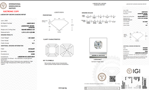 IGI Certified 1,50 CT Natural Lab-Grown Square Emerald Cut Diamond F Color VS1 Claridad Diamantes sueltos - Product Image 2
