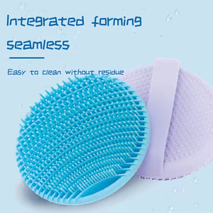Cepillo de Silicona Redondo de Color Sólido de Grado Alimenticio para Limpieza del <span class=keywords><strong>Cuero</strong></span> <span class=keywords><strong>Cabelludo</strong></span> con Cerdas Suaves de Silicona para Uso Corporal - Product Image 1