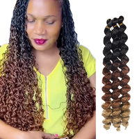 Tresse bouclée française en spirale longue de 24 pouces, style italien, pour tresses colorées, en fibre synthétique haute température, pour crochet
