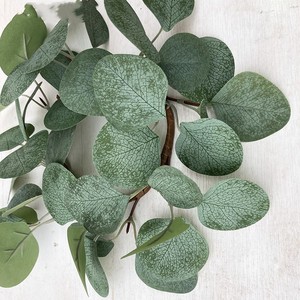 25cm foglie di eucalipto artificiale anelli di candela ghirlande pilastro portacandele decorazione del Desktop della festa nuziale (verde) - Product Image 5
