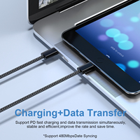 Câble de charge USB C vers USB C tressé en nylon 100W 480Mbps PD 60W, vente en gros