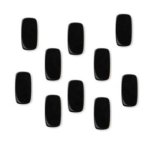 Ónix Negro Natural, Forma Rectangular Redondeada, 10x14mm, Cabujón Plano Suelto, Piedra Preciosa para Joyería, Anillo, Collar, Pulsera, Todos los Tamaños Disponibles - Product Image 5