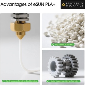 เส้นพลาสติก ESUN PLA+ สำหรับเครื่องพิมพ์ 3 มิติ ความเหนียวดี ความแข็งสูง ขนาด 1.75 มม. น้ำหนัก 1 กก./ม้วน เส้นพลาสติก PLA <span class=keywords><strong>Pro</strong></span> Plus สำหรับเครื่องพิมพ์ 3 มิติ ความเร็วสูง - Product Image 4