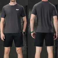 T-shirt de sport personnalisé pour homme, course en plein air, entraînement en salle de sport, séchage rapide, tissu jacquard extensible à carreaux, manches courtes, hauts actifs