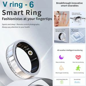 공장 사용자 정의 로고 남성 여성 럭셔리 모잠비크 다이아몬드 수면 심박수 모니터 건강 지능형 피트니스 트래커 스마트 링 - Product Image 2