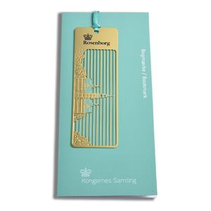 Marcapáginas de Metal Dorado Rectangular Verde con Diseño Hueco y Borla, Marca Privada - Product Image 2