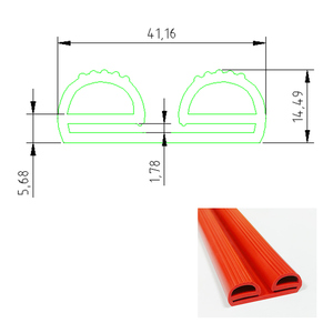 Dubbel E Type Hoge Temperatuur Bestendige Oven Deur Pakking Siliconen Afdichting Strip Warmte Isolatie Siliconen Weerzegel - Product Image 2