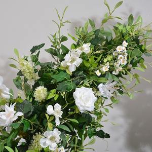 Pelouse mariage forêt style arrière-plan lys blanc corne de taureau arc décoration corne de taureau plantes vertes cadre fleur artificielle arc - Product Image 4