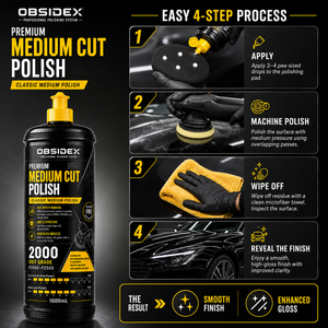 OBSIDEX 3 in 1 Heavy Medium Fine Cut Polish 3 x 1000ml Professional Car <b>Paint</b> Correction <b>Set</b> - Product Image 4