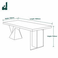 Bureau d'écriture minimaliste italien, bureau moderne et luxueux pour la maison, le bureau ou l'étude, table d'ordinateur en acrylique et en bois