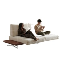 Canapé pivotant multifonctionnel pour salon, style vintage minimaliste moderne, cadre en bois, revêtement en chenille