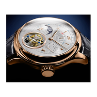 Montres mécaniques en acier pour hommes, avec tourbillon et phases solaires/lunaires, personnalisables en usine pour votre propre marque