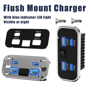 Chargeur de voiture 12/24V QC3.0 PD, <span class=keywords><strong>prise</strong></span> de charge rapide, double USB, double QC 3.0, <span class=keywords><strong>adaptateur</strong></span> de panneau de charge rapide pour camion, <span class=keywords><strong>camping</strong></span>-<span class=keywords><strong>car</strong></span>, caravane - Product Image 3