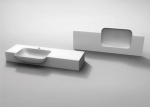 Baignoire autoportante rectangulaire de luxe, design traditionnel écologique, pierre artificielle, massage (jets d'air), drain inclus - Product Image 5