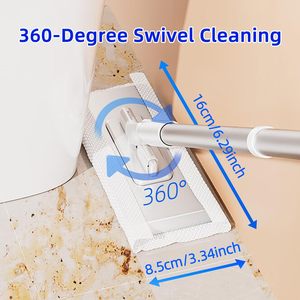 Mopa de Limpieza de Pisos con Sujeción Automática, Paños Reemplazables, Toallas de Repuesto, Paño Húmedo, Limpiador de Ventanas, Mopa Plana Desechable - Product Image 4