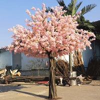 Produk Kustom Pabrik Harga Murah Terlaris Dekorasi Dalam Ruangan Bunga Buatan Modis Pohon Sakura PE Tahan UV