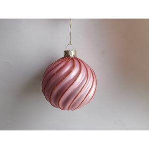 Boule de verre rose/dorée diamantée 8CM - Product Image 1