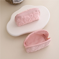 Trousse de Maquillage Femme Personnalisée Grande Capacité en Tissu Éponge avec Fermeture Éclair pour Voyage