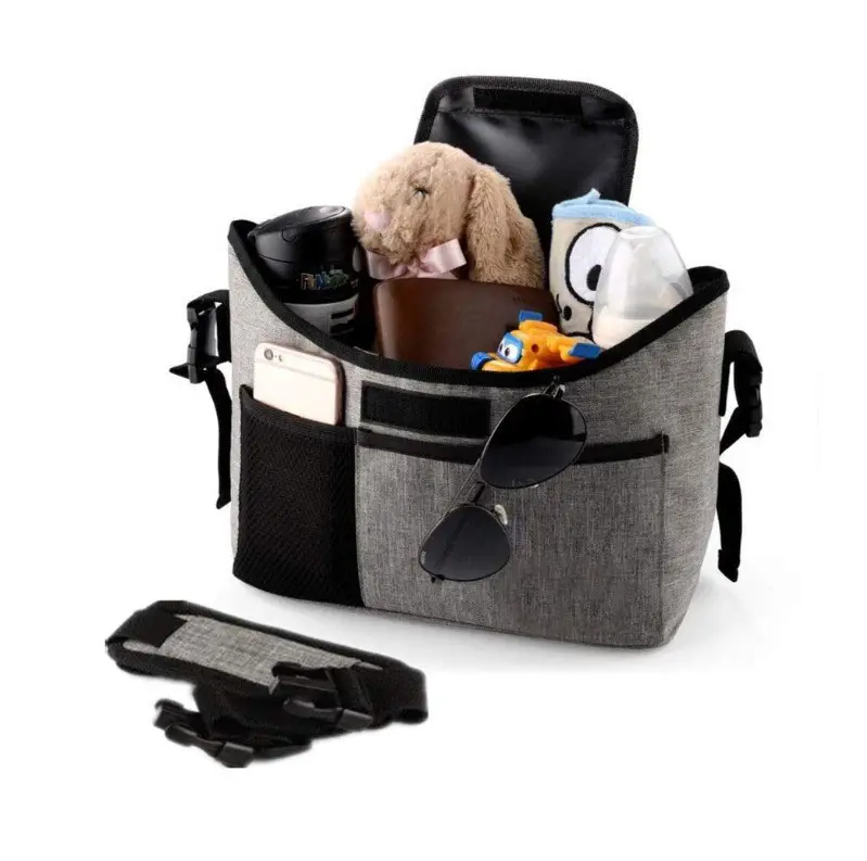 Customized Baby Stroller Organizer Bag with 2 Excellent Cup Holders and Standard Storage Diaper Bag