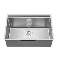 Évier de cuisine multifonctionnel en acier inoxydable 304 à double fixation, à cuve unique avec rebord, pour la vente en gros