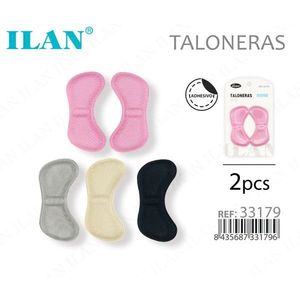Cuscinetti per tallone ILAN 2 pezzi adesivi rosa grigio beige nero per il comfort delle scarpe - Product Image 1