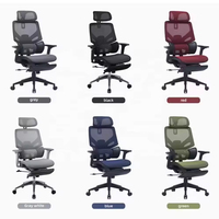 Chaise de bureau ergonomique pivotante moderne à dossier haut en tissu maillé, réglable en hauteur, avec base à cinq étoiles et fonction d'inclinaison
