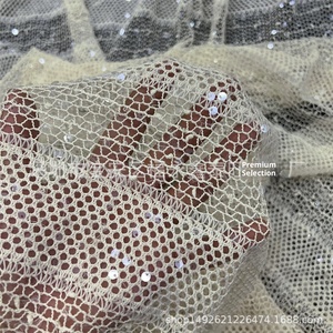 <strong>2026</strong> New Spring and Summer Mesh Sequin Embroidered PE <strong>Material</strong> Fine Pattern Women's Lace Fabric Fashion Wedding Dress Fabric - Product Image 4