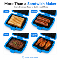 Machine à sandwichs en silicone de qualité alimentaire pour micro-ondes, avec plaques amovibles antiadhésives en aluminium, compatible lave-vaisselle, sans BPA, compatible four