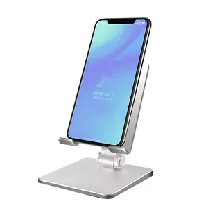 Desktop foldable aluminum alloy tablet holder angle adjustable metal tablet desk mount stand for office use