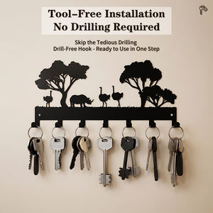 Organizador de Ropa y Llaves Adhesivo de Pared con 7 Ganchos, Ahorra Espacio, Resistente a la Oxidación, Duradero para Armario, Oficina, Dormitorio - Product Image 5