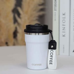 Simple 304 Stainless Steel Coffee Mug Portable Car <b>Thermos</b> Business Office Gift Dual-Drink Mug - Product Image 4