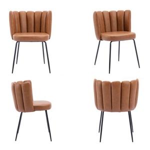 Chaises de salle à manger de style européen moderne en tissu <span class=keywords><strong>velours</strong></span> coloré avec des formes de doigts et de fleurs en cuir et métal - Product Image 6