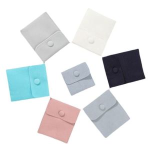Bolsa de Joyería de Terciopelo de Lujo Personalizada con Cierre de Broche, Bolsa de Joyería de Algodón con Botón, Bolsa de Embalaje de Joyería de Microfibra - Product Image 4