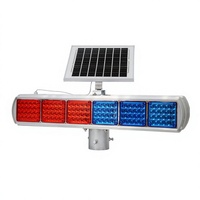 Feux d'avertissement solaires à coque en aluminium, six ensembles, feux stroboscopiques LED double face rouge et bleu pour les intersections routières