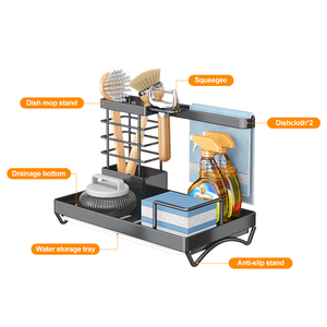 Organizer per Caddy da cucina per uso domestico cestello di scarico con supporto per spugna di sapone per lavello sospeso con vaschetta di scarico - Product Image 3