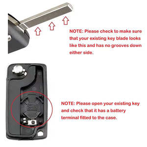 Coque de clé pliable en métal ABS avec télécommande à <span class=keywords><strong>2</strong></span> boutons Heart Horse pour Citroën 107/207/307/307S/308/407/607 - Product Image 3