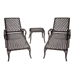 Sillón de aluminio fundido marrón para patio exterior - Product Image 6