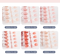 Aillsa 300 pièces 15 tailles Faux ongles French Press rose clair forme cercueil moyenne, avec French tips brillants en acrylique
