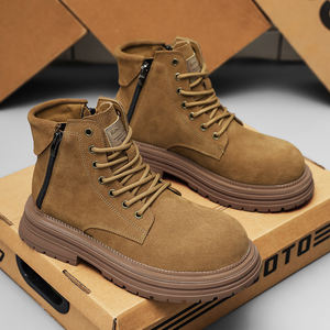 Botas de Trabajo de Cuero Impermeables para Hombre, Botas de Trabajo de Tobillo de Cuero, Botas Cómodas de Cuero - Product Image 2