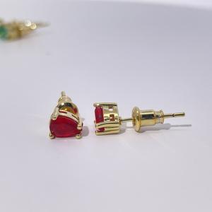 ต่างหูเพชรทรงลูกแพร์ชุบทองเหลือง ดีไซน์เรียบหรู สไตล์คลาสสิก จาก Tianyu Gems สำหรับผู้หญิง - Product Image 6