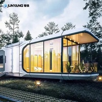 Maison conteneur en acier modulaire de luxe préfabriquée la plus populaire, 40 pieds, style villa moderne du milieu du siècle, marque Maison