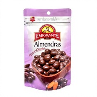 Sachet personnalisé imprimé recyclable pour amandes, avec trou de suspension, refermable, pour noix grillées enrobées de chocolat, emballage en gros avec fermeture éclair