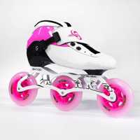 Patins à roues alignées pour adultes en fibre de carbone, haute performance, légers, durables, avec roues en PU à rebond élevé, 3 roues, roulettes clignotantes en acier